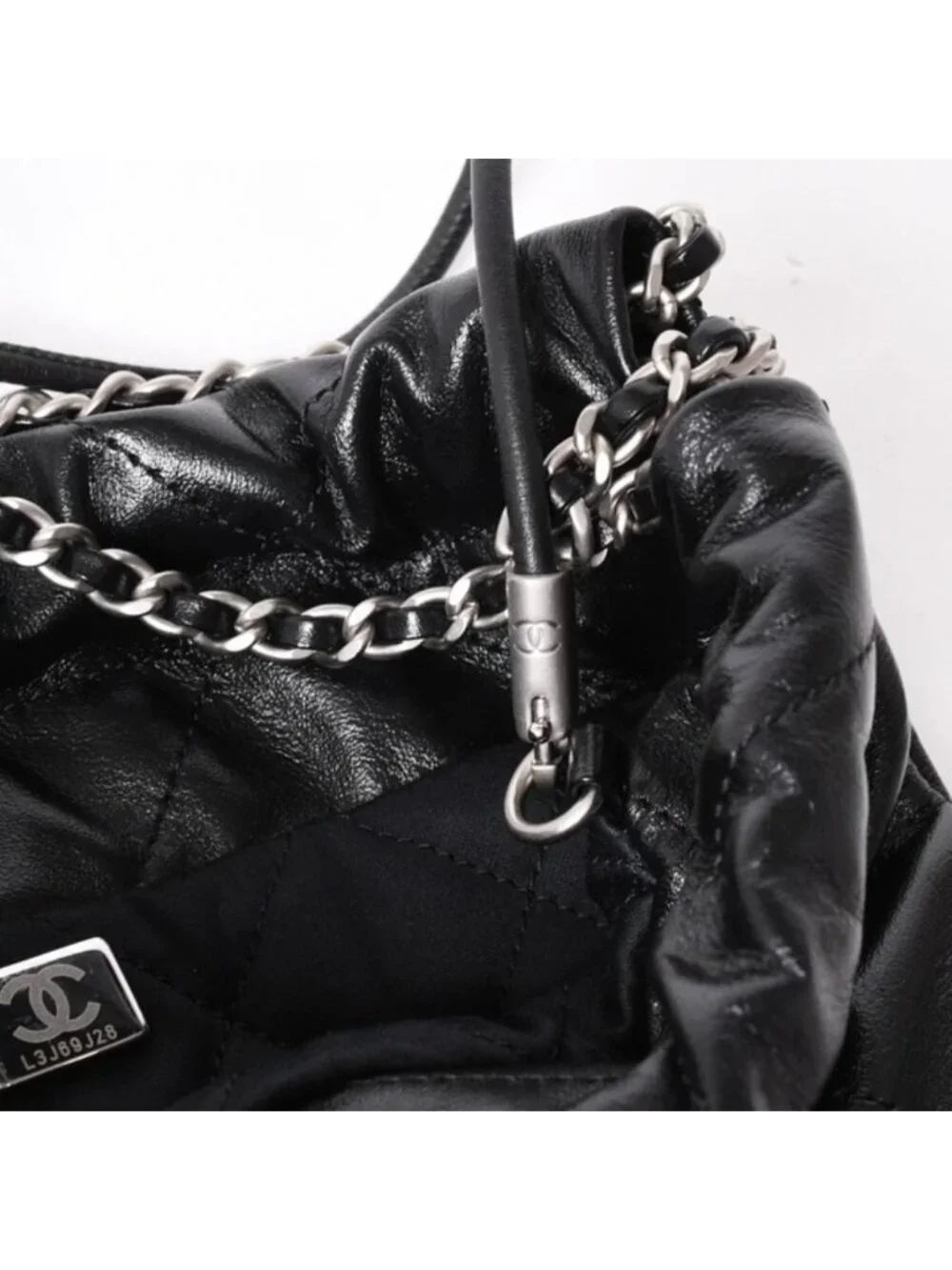 Chanel 22 Mini Bag 2-Way Stand Black Silver